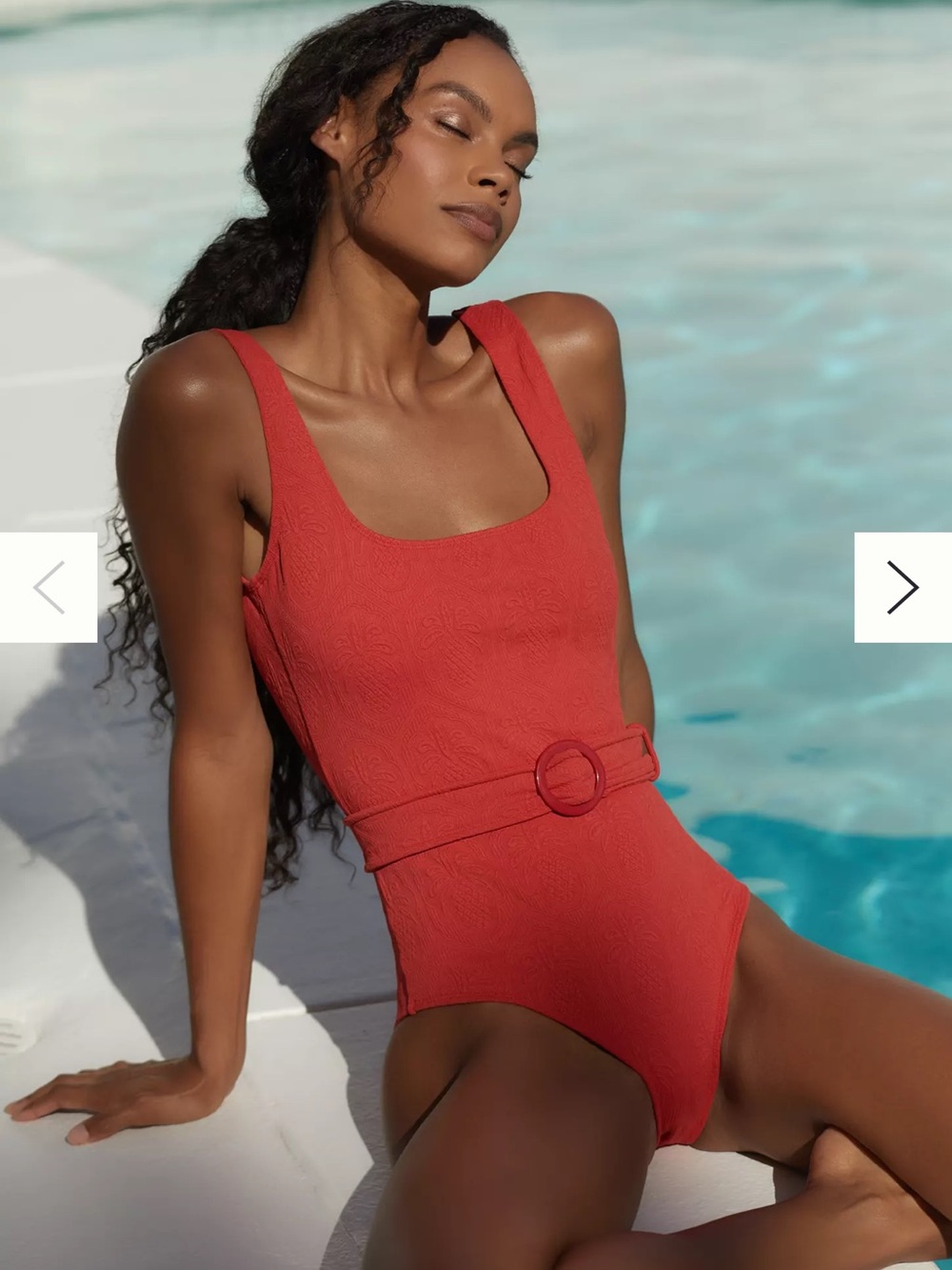 Farm Rio Matelasse Red One-Piece Swimsuit
